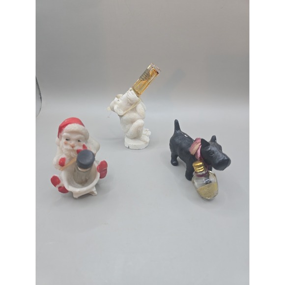 Melillo De Marsay Other - Miniature Perfume & Figurine  De Marsay set of 3 Santa Claus, Scottie, Monkey